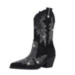 Shiny Rhinestone Booties Ankle Women - Image 2