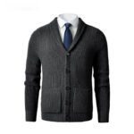 Business Casual Knitted Wool Cardigan For Men - Image 9