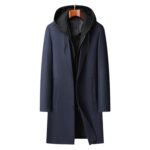 Men's Detachable Hooded Urban Mid-length Woolen Coat - Image 4