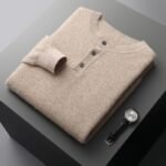New Men's Round Neck Half Button Sweater - Image 6