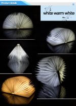 LED Night Light Folding Book Light USB Port Rechargeable Wooden Magnet  Lamp - Image 3