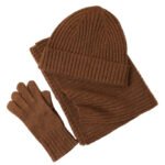 New Wool Scarf Hat Gloves Three-piece Set For Women - Image 5