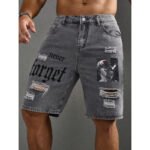 Men's Letter Printed Do The Old Cowboy Shorts - Image 4