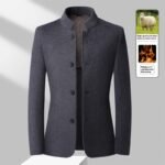 Men's Mid-length Stand Collar Double-faced Woolen Goods Wool Overcoat - Image 7