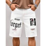 Men's Letter Printed Do The Old Cowboy Shorts - Image 10