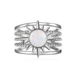 S925 Sterling Silver Opal Ring Female Sun Design Ins Style - Image 6