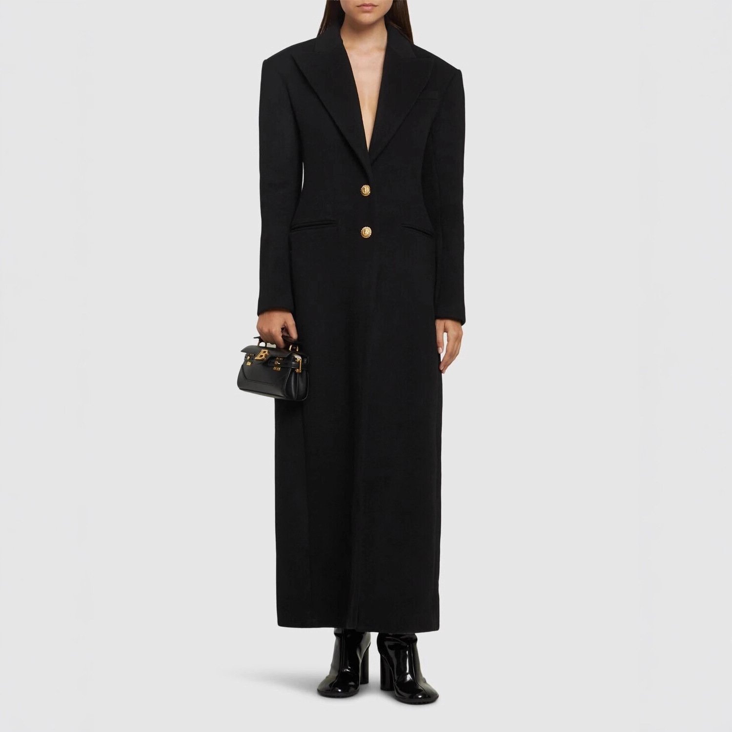 39773ada-a62c-43ad-a3c4-8557a9d6e5a8-1.jpg Elegant And Capable Slim-fit Single-row Two-button Women's Extended Coat - Image 1
