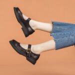 Vintage Mary Jane Women's Small Leather Shoes With Buckle - Image 3