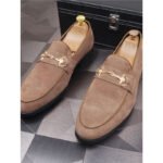 Men's Breathable Genuine Leather Slip-on Trendy Beanie Shoes Light Luxury Suede Leather Lazy Shoes - Image 6
