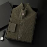 Men's Cashmere Cardigan Stand Collar Simple Urban Outerwear - Image 6
