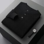 New Men's Round Neck Half Button Sweater - Image 10
