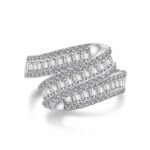 Women's Micro-inlaid Full Rhinestone Zircon S925 Sterling Silver Ring - Image 6