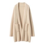 Fall Winter Fashion Mid-length Knitted Coat For Women - Image 5