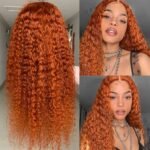 Front Lace Small Curly Orange Curly Hair Chemical Fiber Fake Head Cover - Image 3