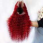 Red Deep Wave Human Hair Wig Real Headgear - Image 3