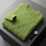 Men's Pullover Twist Round Neck Base Knitwear Loose-fitting Oversized Sweater - Image 9