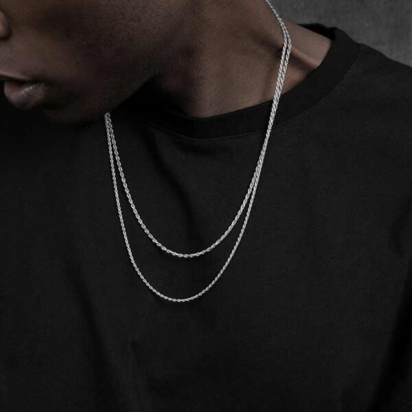 Platinum-plated Pure Silver Twist Chain
