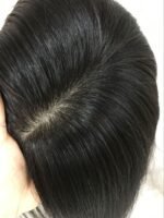 Full-handed weaving human hair delivery hand-woven hand-woven human hair top hand-crocheted real hair piece diamond net hair block - Image 3