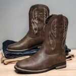 Retro Autumn And Winter Western Cowboy Worker Boot - Image 6