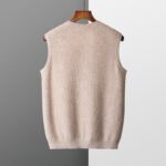 Men's Round Neck Jacquard Pullover Business Knitted Outerwear Vest - Image 2