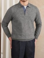 Slim-fit Lapel Polo Shirt Wool Knitted T-shirt - Image 4