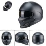 Black Scorpion Helmet Vintage Combo Helmet Half Helm - Image 2