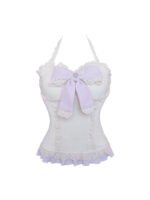 Apricot Knitted Sling Purple Knitted Cardigan Knitted Stitching Cake Dress - Image 3