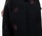 Red Lip Print Suit Pants Slightly Stretch High Draping Effect Trousers - Image 4