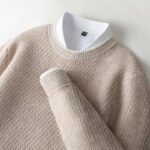 New Round Neck Woolen Sweater Men's Knitted Sweater Casual Fashion Long Sleeve Base