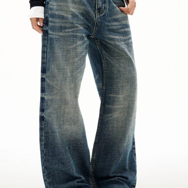 Wide Leg Jeans Men's Spring And Autumn Straight Loose Trousers