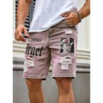 Men's Letter Printed Do The Old Cowboy Shorts - Image 9