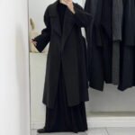 Women's Lace-up Long Elegant Woolen Coat - Image 4