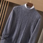 Men's Semi-high Diamond Bottoming Shirt Middle-aged Business Leisure Twisted Warm Sweater - Image 3