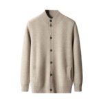 Pure Wool Men's Stand Collar Simple Sweater - Image 2