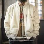 Casual White L2B Pilot Jacket Nylon Thin Baseball Uniform