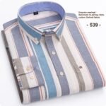 Men's Pure Cotton Oxford Plaid Long-sleeved Shirt