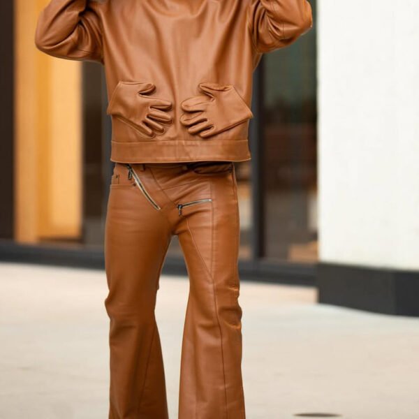 Men's Autumn & Winter Fashion Palm Pocket Leather 2-Piece Set