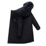 Children's Down Jacket Boys' Mid-length Thickening Plus Size Fur Collar Coat - Image 2
