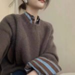 New Round Neck Knitted Pullover Sweater Women