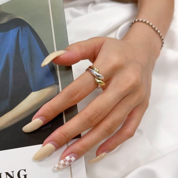 Korean Style S925 Sterling Silver Ring Female INS Simple Temperament