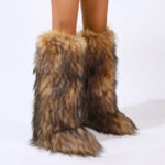 Flat Heel High-top Warm Winter Long Tube Fur Boots