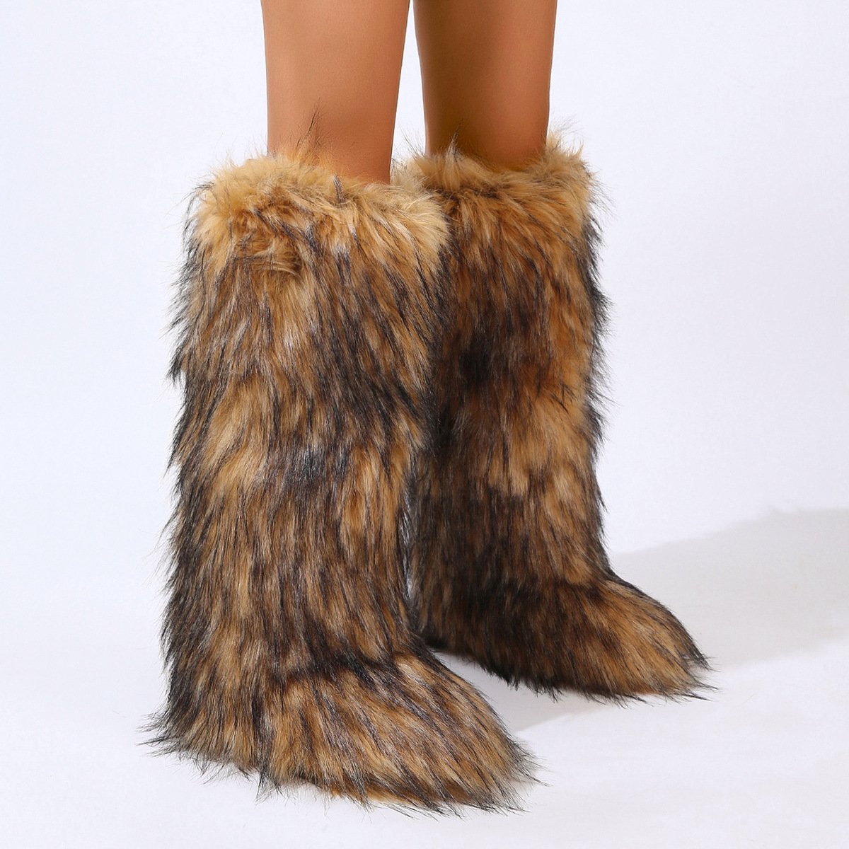 5b94da53-ff6d-4205-8b90-cb46a27f0a38-12.jpg Flat Heel High-top Warm Winter Long Tube Fur Boots - Image 1