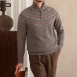 Wool Slim Fit Stand Collar Embroidery Warm Fashion Vintage Sweater - Image 2