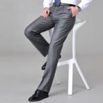 Mulberry Silk Men's Middle-aged Loose Straight Non-ironing Suit Pants - Image 8