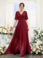 Split Mixed Satin Banquet Evening Long Dress - Image 10