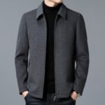 Men's Casual Polo Collar Woolen Jacket Woolen Coat Men's Clothing