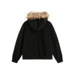 American Retro Men's Sweater Hooded Fur Collar Cardigan - Image 2