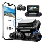 Hainatech 360 Degree View 4 Channel Dash Cam Front And Rear Inside Left Right, Dash Camera For Cars, Built-in GPS WiFi Night Vision, 24  7 Recording Parking Mode Monitor, Free 128G Card