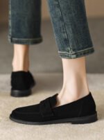 Women's Leather Flat Retro Slip-on Loafers - Image 5