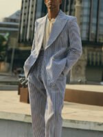 Blue And White Striped Suit Set - Image 5